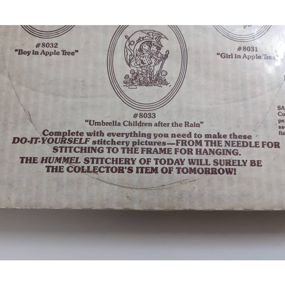 Vintage Hummel Stitchery Kit "Children After the Rain" Crewel Embroidery w Frame - Picture 7 of 10